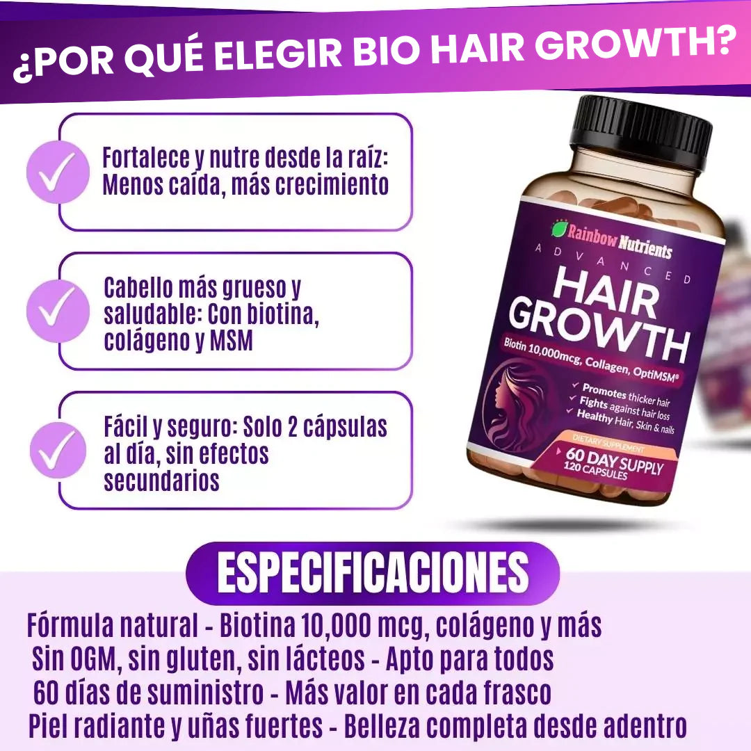 Bio Hair Growth® - Recupera y Fortalece el Cabello + Envío Gratis