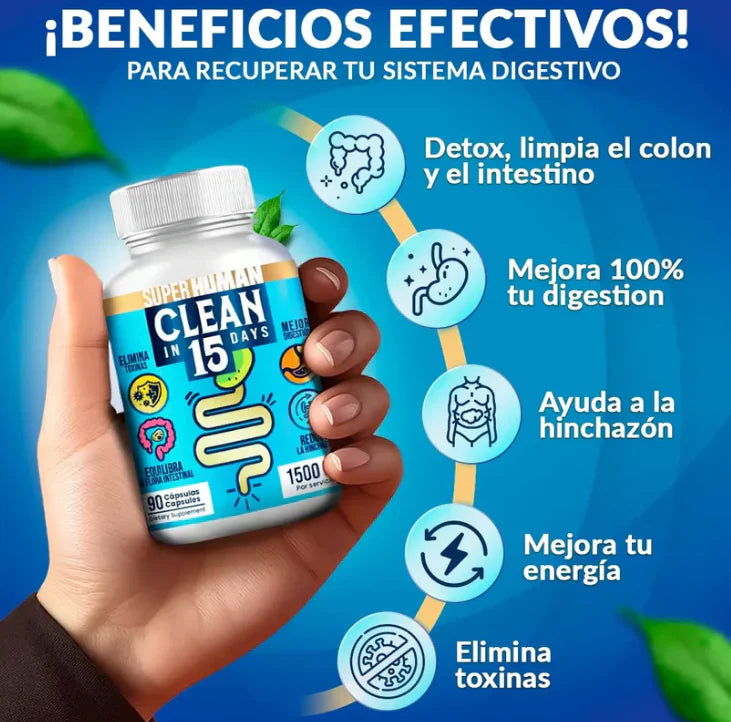 Detox Estomacal En 15 Días Super Human + Envío Gratis