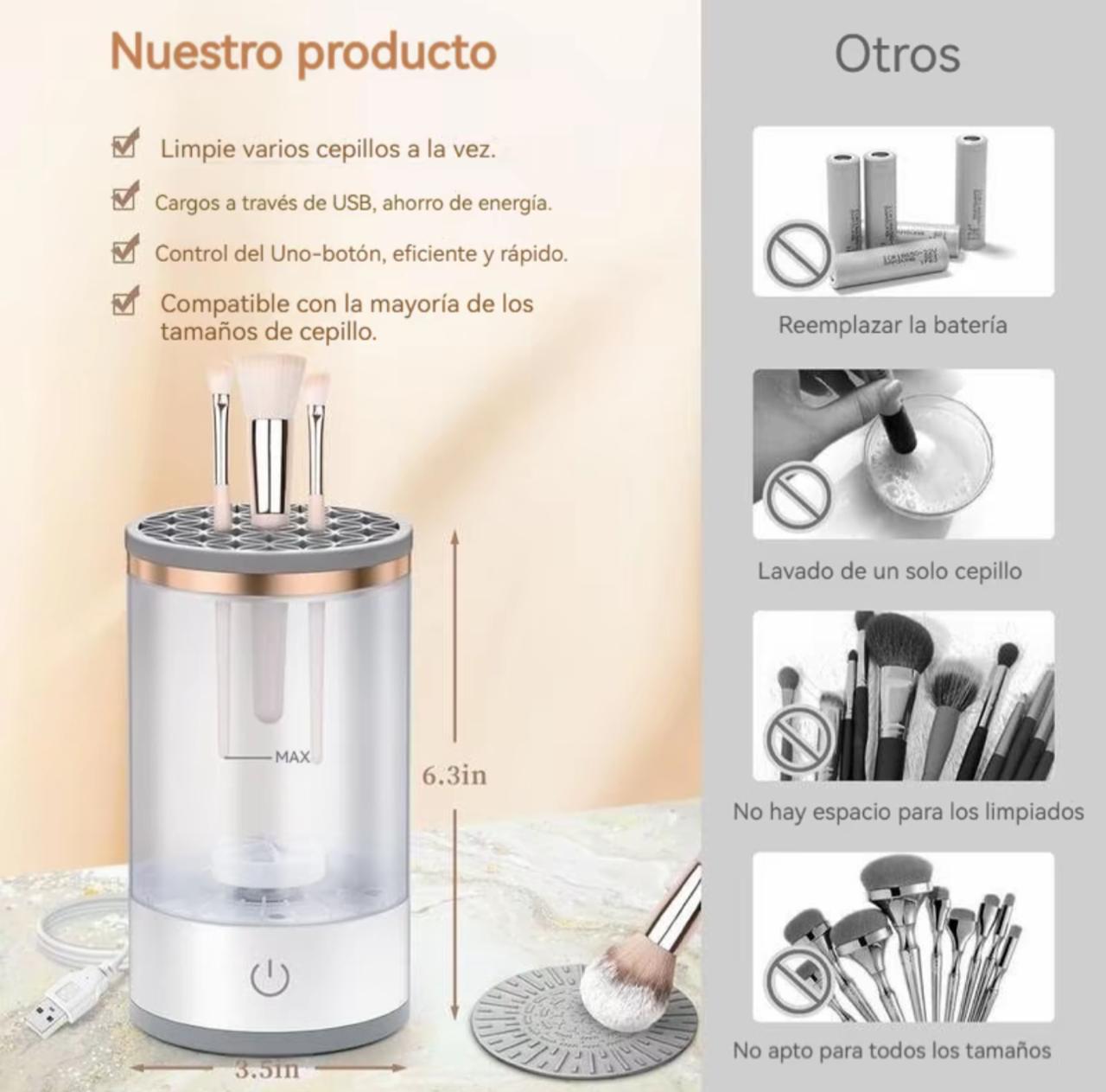 Limpiador y Secador de Brochas Eléctrico Profesional USB + Envío Gratis